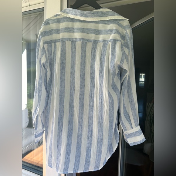 Sandro Maggie Striped Asymmetric Shirt size 2(S) - Picture 5 of 5